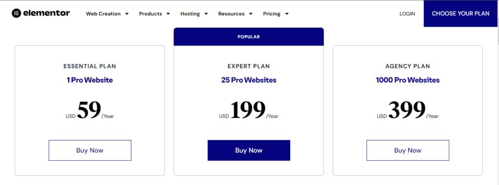 Elementor Pro Plugin Pricing Table