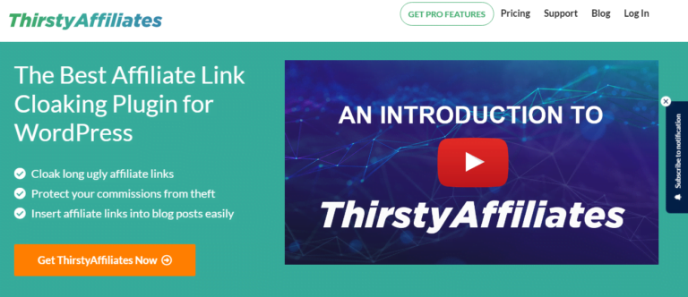 Thirsty Affiliates Interface