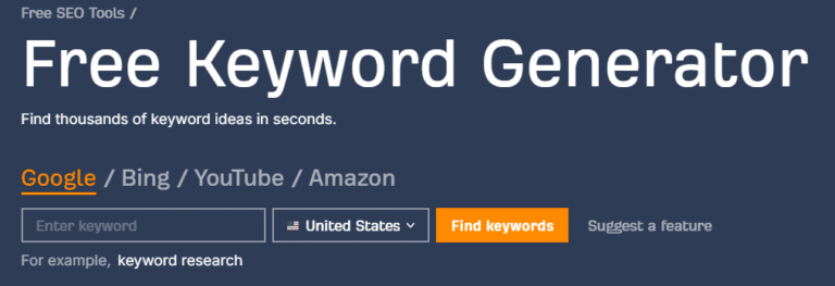 Ahrefs Free Keyword Generator