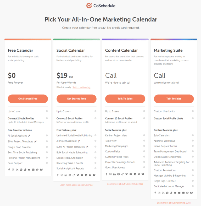 Coschedule Pricing Plans