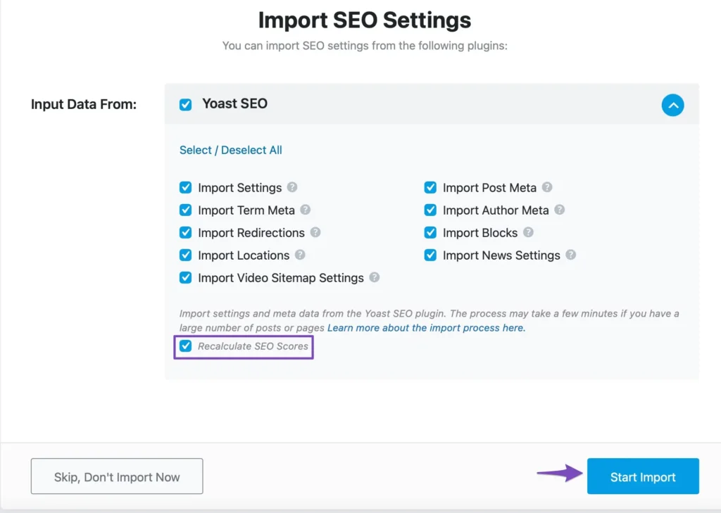 Import Settings