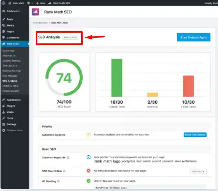 Rank Math Advanced SEO Analysis