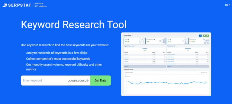 Serpstat Keyword Research Interface