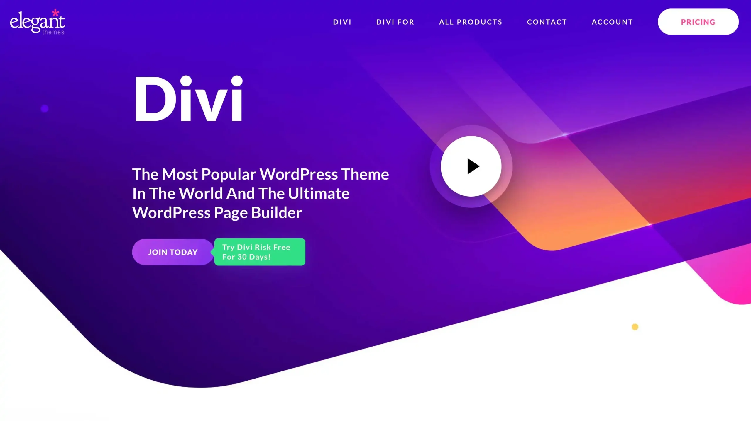 Divi WordPress Theme Interface