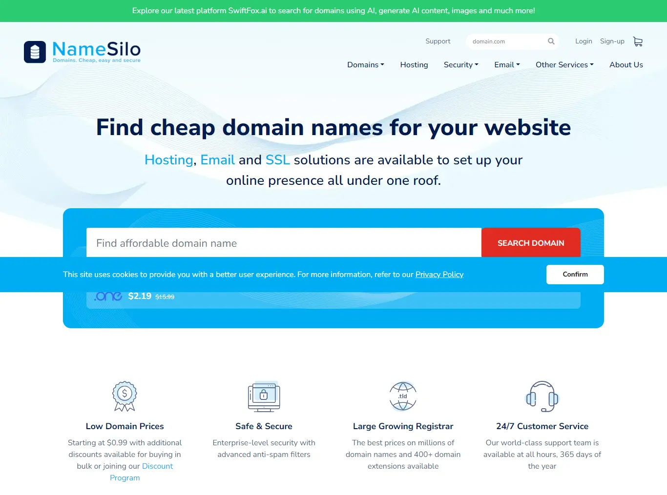 Namesilo Domain Registrar Interface