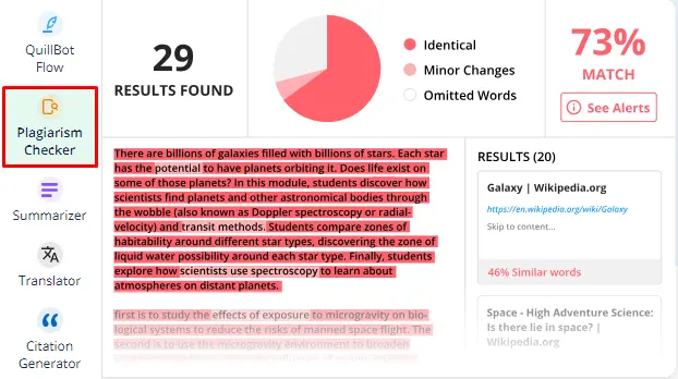 QuillBot Plagiarism Checker