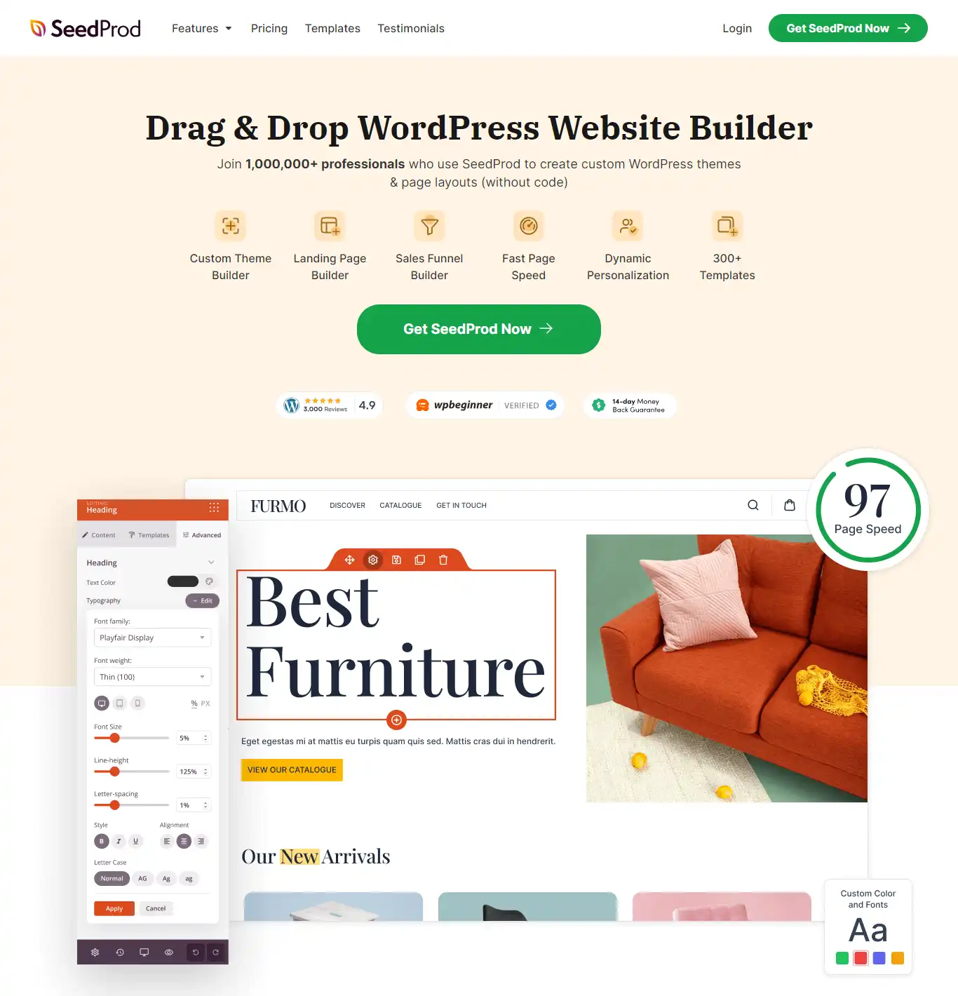 SeedProd Website Builder Interface