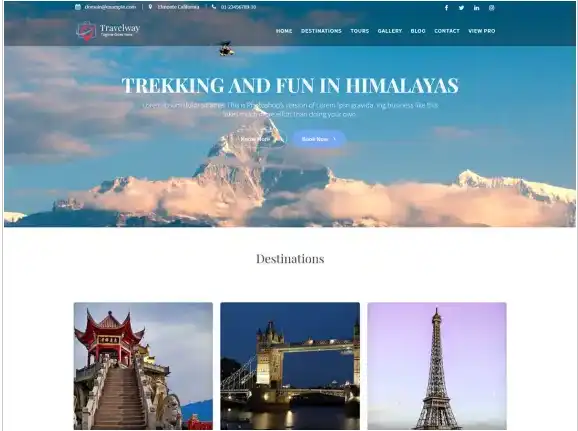 Travel Way Theme Interface